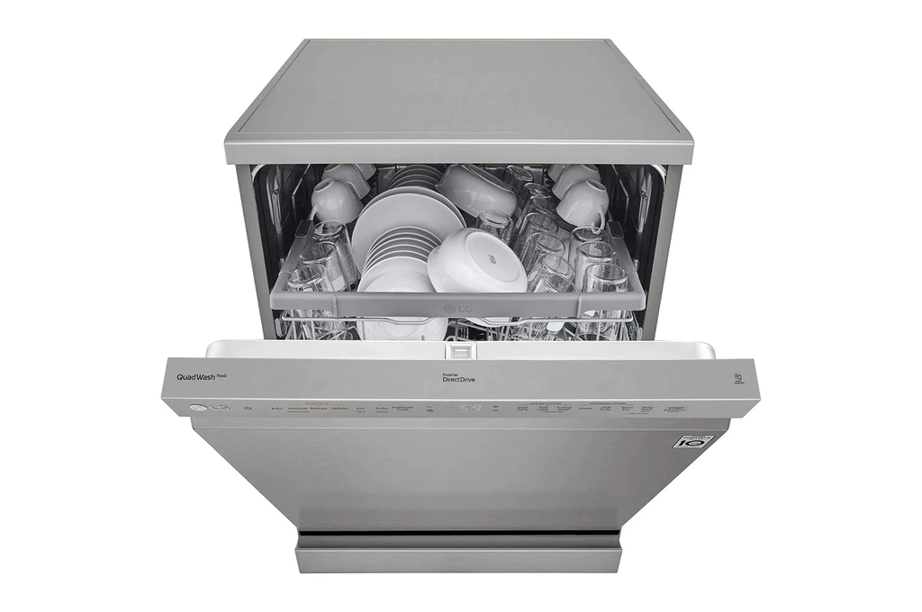 LG QuadWash™ Dishwasher, 14 Place Settings, EasyRack™ Plus, Inverter Direct Drive, Platinum Silver color
