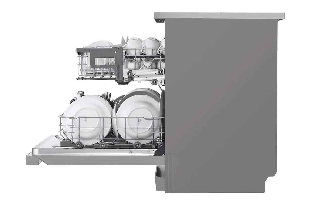 LG QuadWash™ Dishwasher, 14 Place Settings, EasyRack™ Plus, Inverter Direct Drive, Platinum Silver color