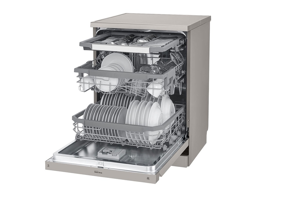 LG QuadWash™ | TrueSteam™ 14ppl Dishwasher, 3 Racks, Inverter DD, Silver