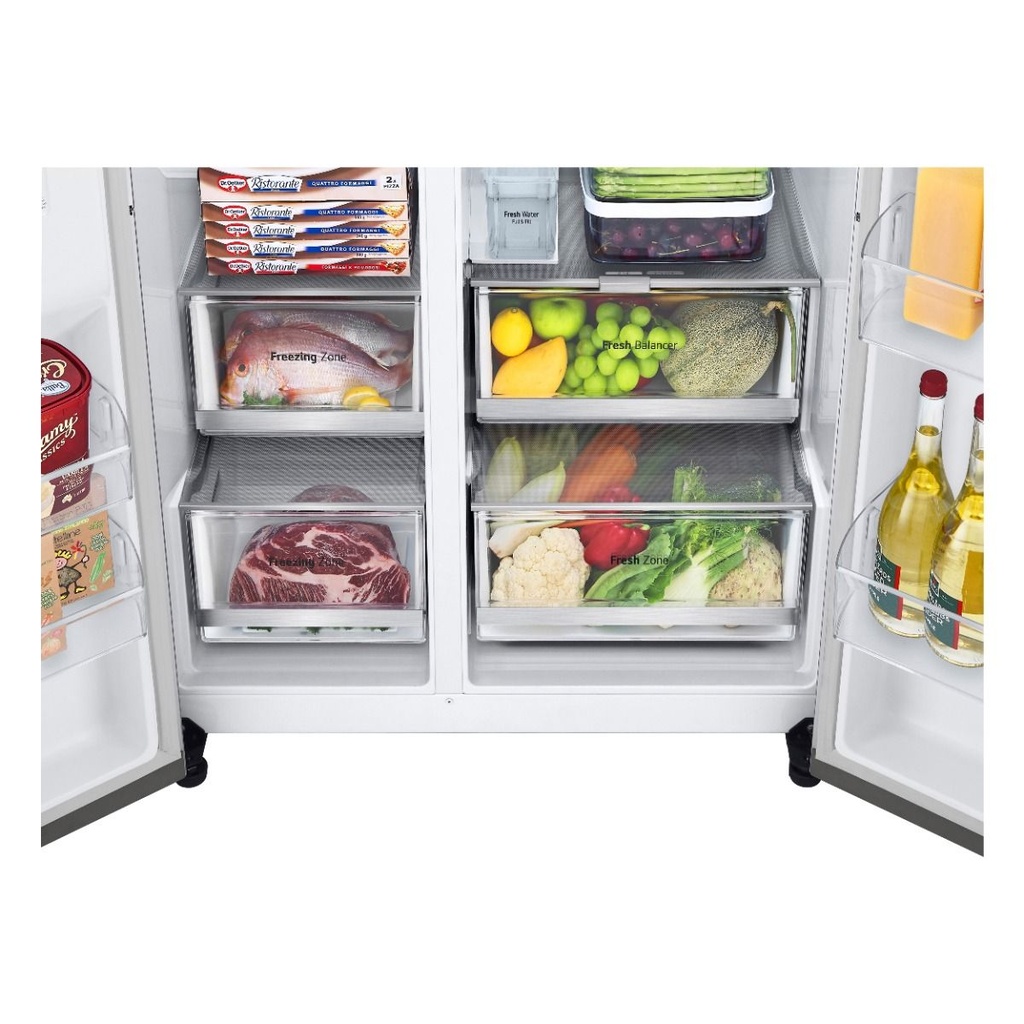 Net 635(L) Mirror Instaview Fridge™ Fridge with UVnano®, Noble Steel