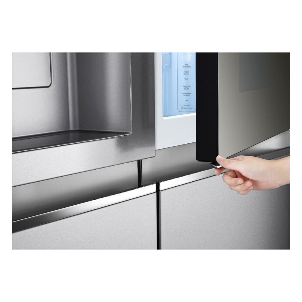 Net 635(L) Mirror Instaview Fridge™ Fridge with UVnano®, Noble Steel