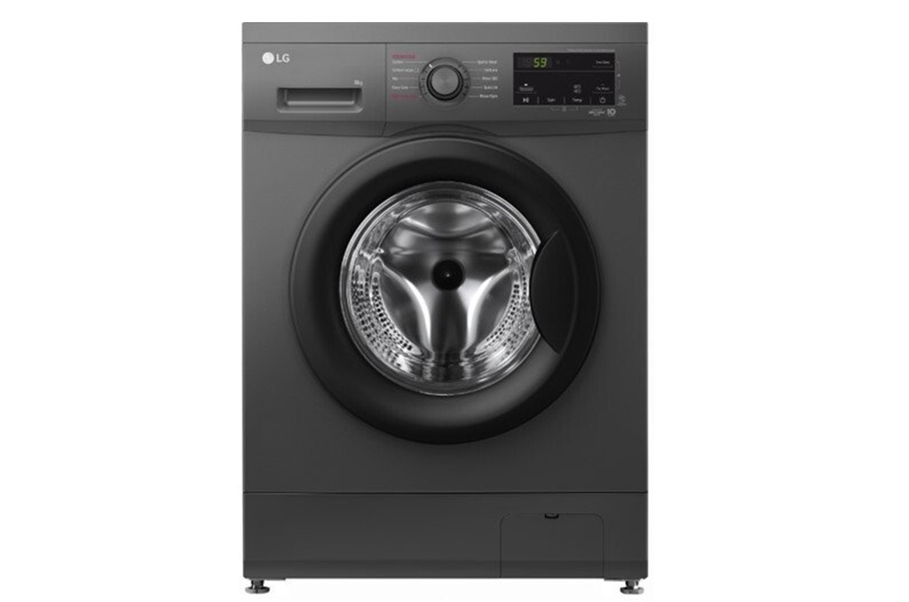 LG F4J3TYG6J Front Load Washing Machine, 8KG - Black
